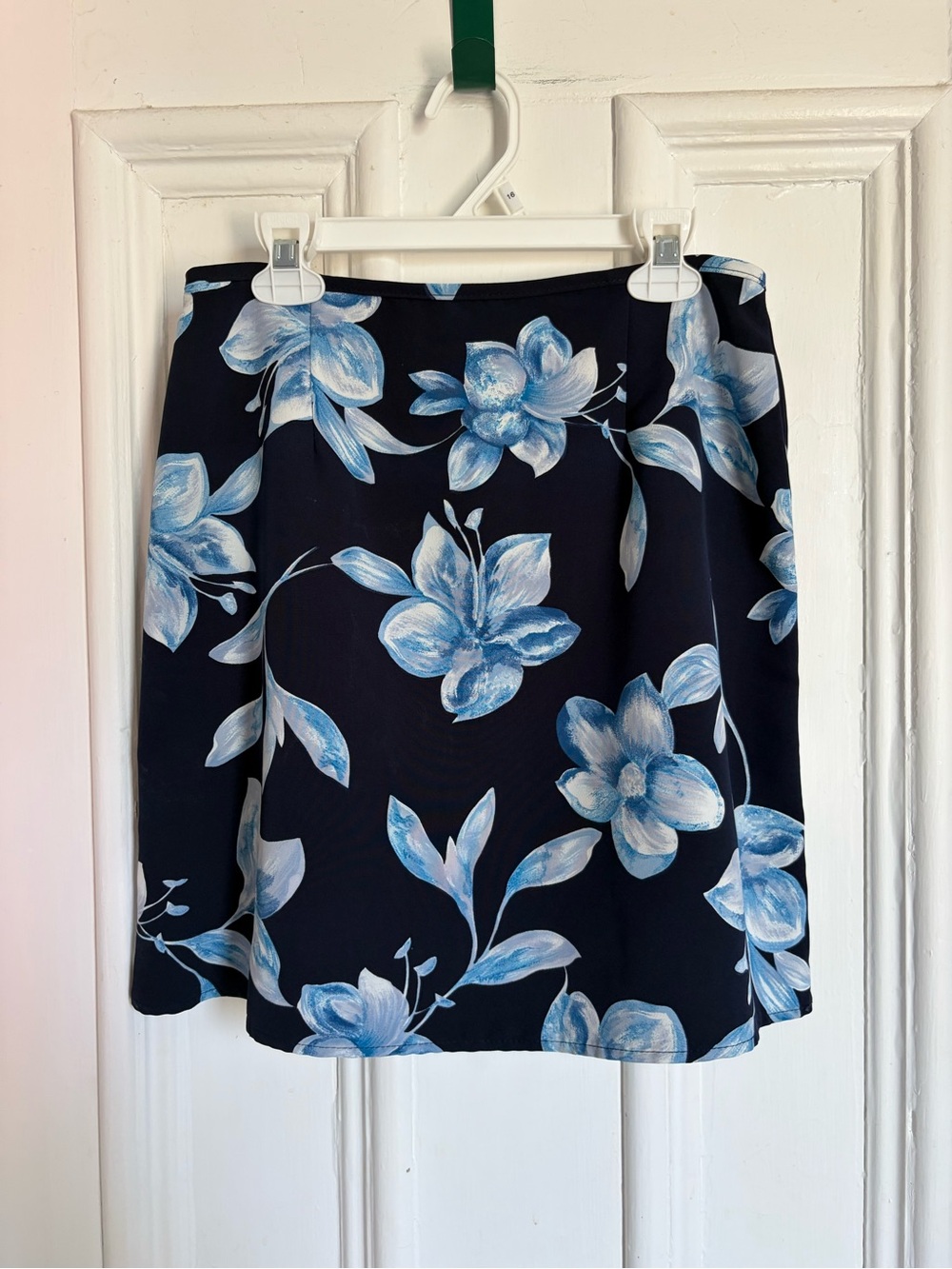 Y2K Vintage Floral Navy and Light Blue Skirt